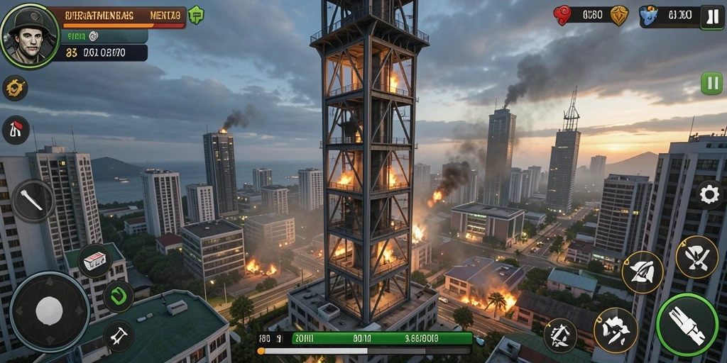 Screenshot menampilkan aksi menegangkan dalam game Tower Defense 8II.