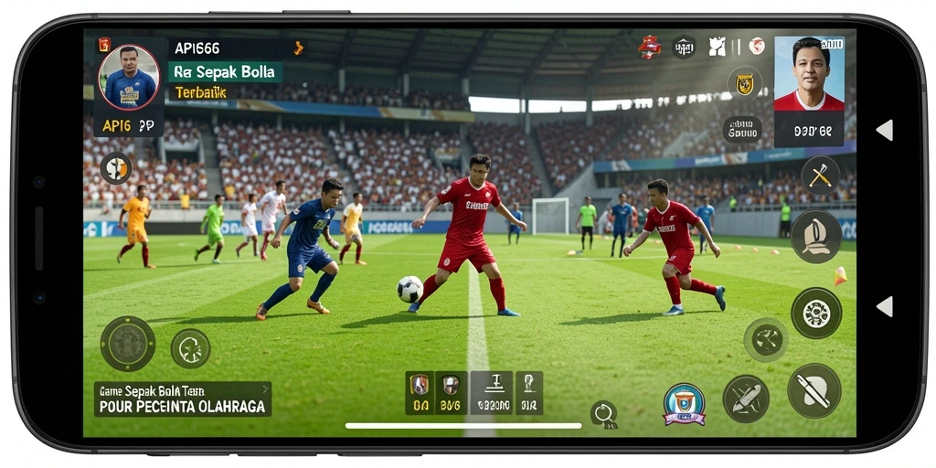 Screenshot utama API66 menampilkan aksi mendebarkan di lapangan sepak bola.