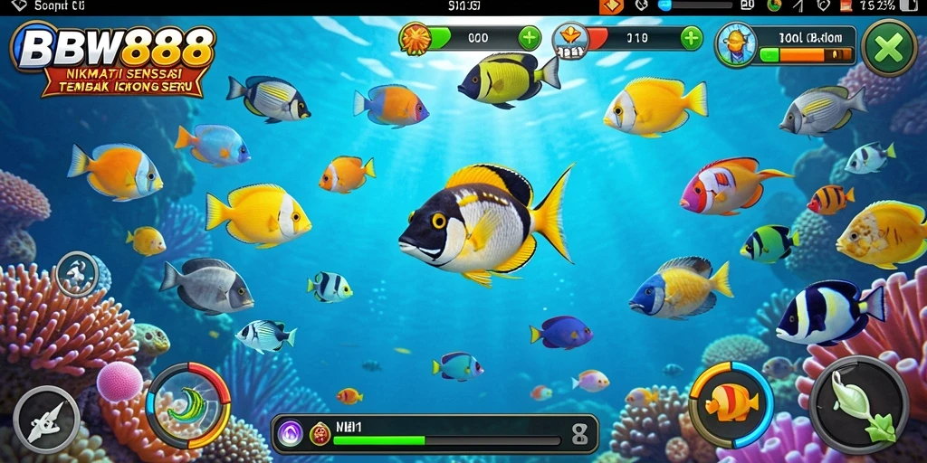Tampilan screenshot BW888 menampilkan aksi menangkap ikan yang seru.