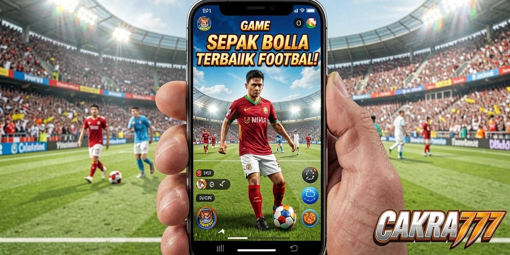 Screenshot gameplay CAKRA777 yang menunjukkan aksi di lapangan sepak bola.