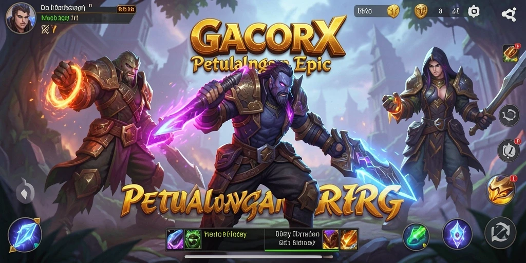 Tampilan gameplay GACORX yang epik dan penuh aksi.