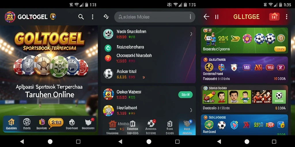 Tampilan antarmuka GOLTOGEL dengan banyak pilihan taruhan olahraga.