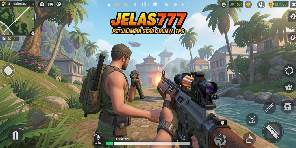 Tampilan gameplay seru dalam JELAS777 menunjukkan aksi tembak-menembak yang intens.