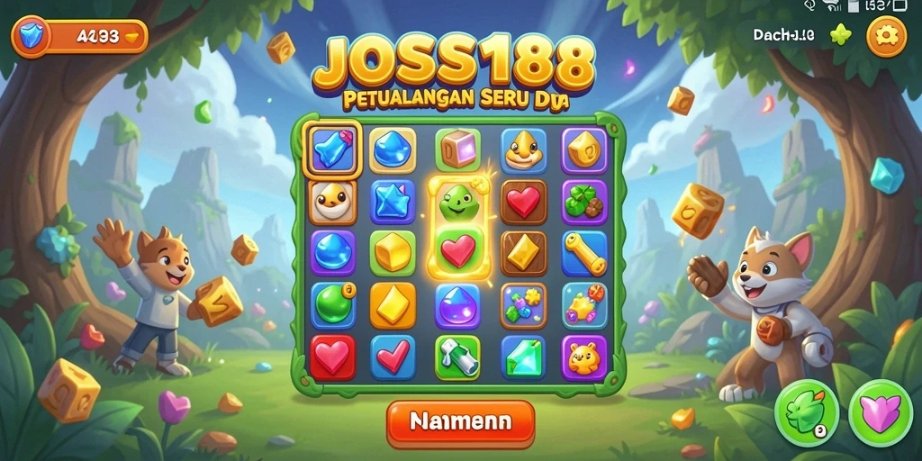 Tampilan gameplay seru dalam JOSS188 dengan kombinasi permata.