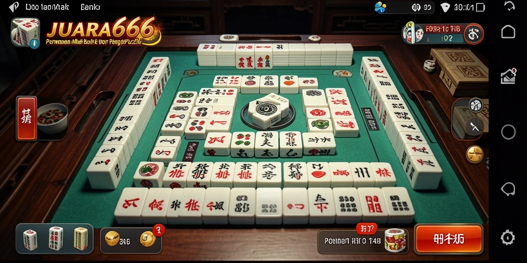Screenshot JUARA666 menampilkan gameplay seru Mahjong yang penuh warna.