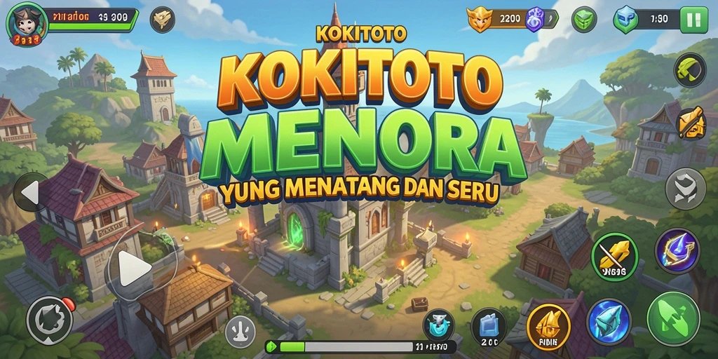 Screenshot utama KOKITOTO menampilkan gameplay Tower Defense yang menarik dan strategis.
