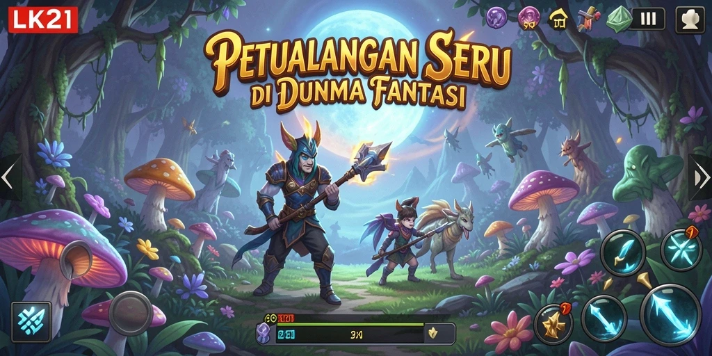 Tampilan gameplay LK21 yang menonjolkan petualangan seru di dunia fantastis.