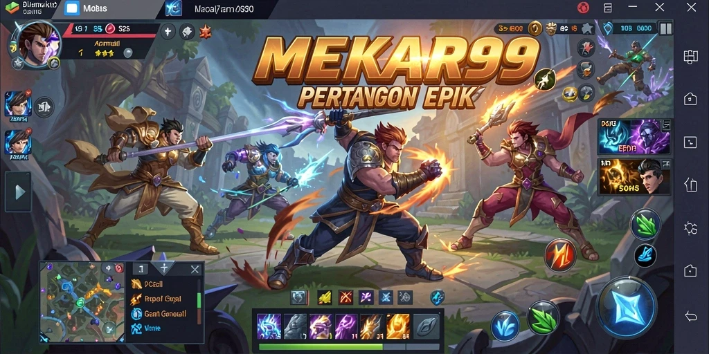 Gameplay memukau dari MEKAR99 dalam suasana pertandingan MOBA.