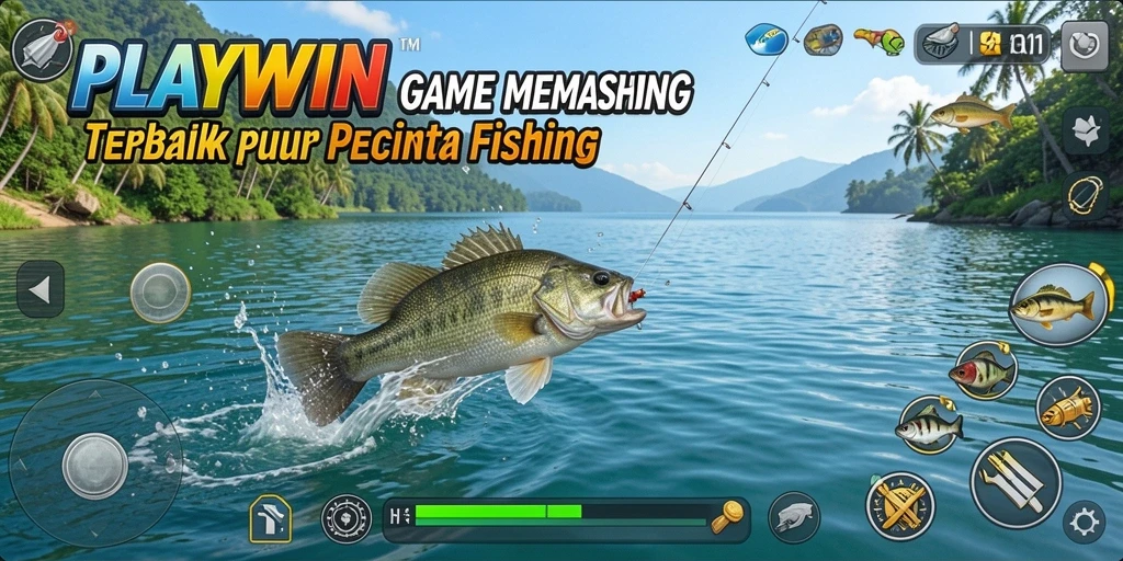 Tampilan seru gameplay memancing di PLAYWIN yang menantang.