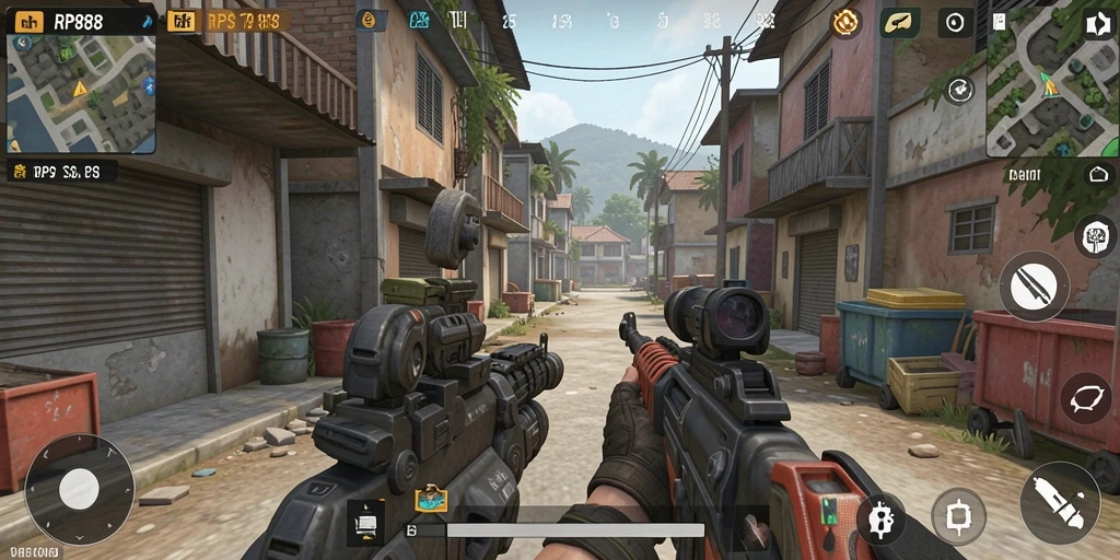 Gameplay RP888 yang seru dan mendebarkan dalam mode TPS.