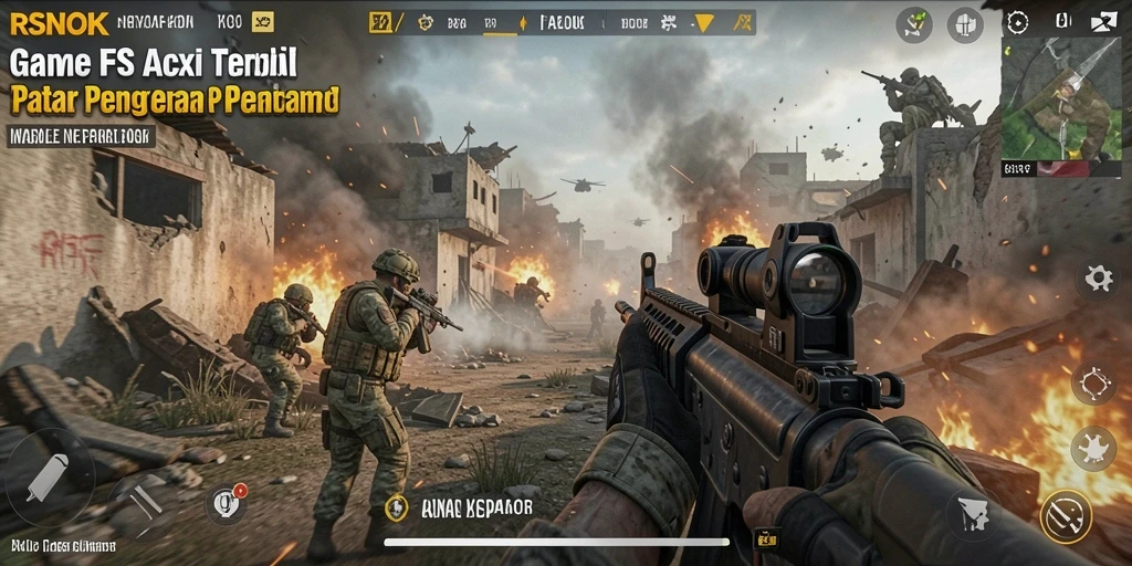 Gameplay RSNOK menampilkan aksi menembak yang seru dan intens.