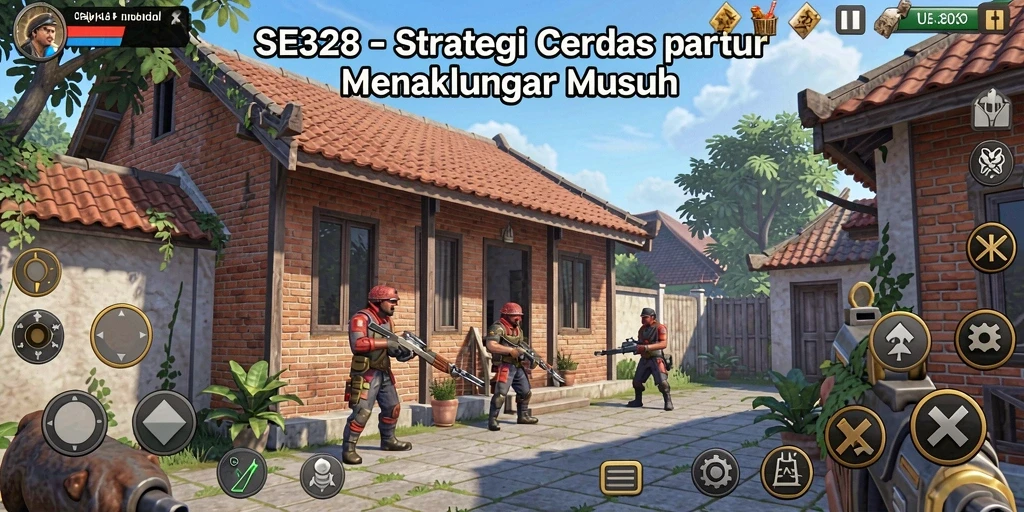 Tangkapan layar utama SE328 menampilkan aksi strategi yang intens.
