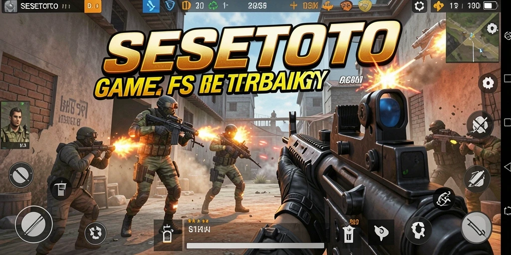 Tampilan permainan SESETOTO dengan aksi FPS yang mendebarkan.