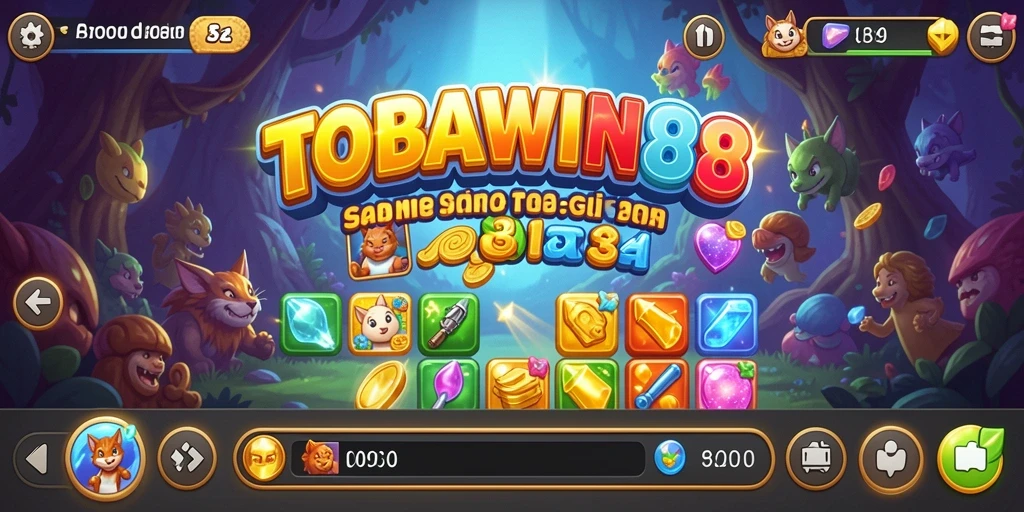 Tampilan gameplay TOBAWIN88 yang penuh warna dan menarik.