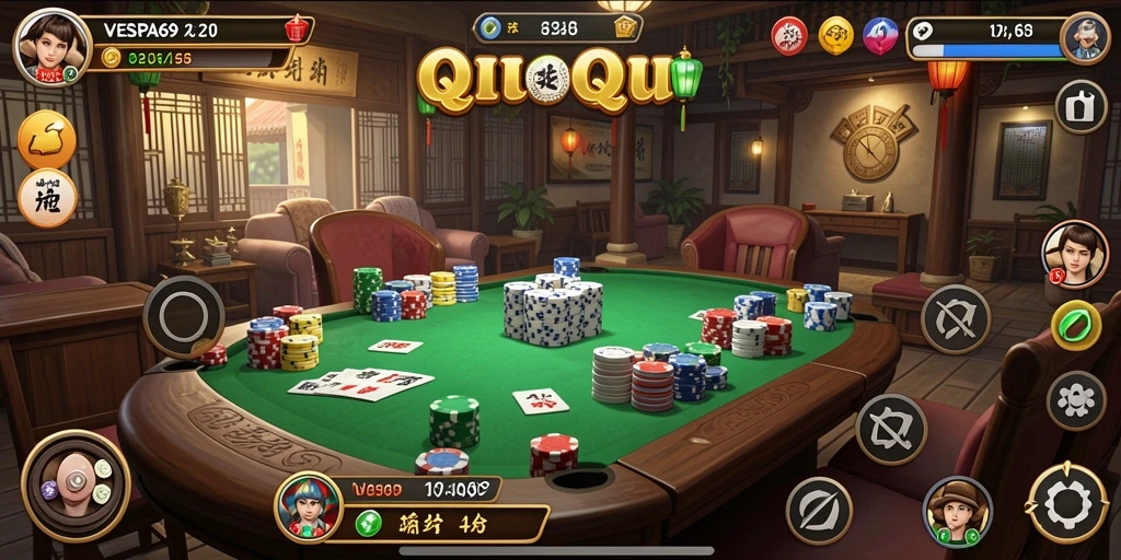 Tampilan menawan dari gameplay QiuQiu VESPA69 yang mendebarkan.