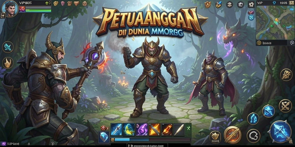 Screenshot menunjukkan petualangan seru di dunia MMORPG VIP805.