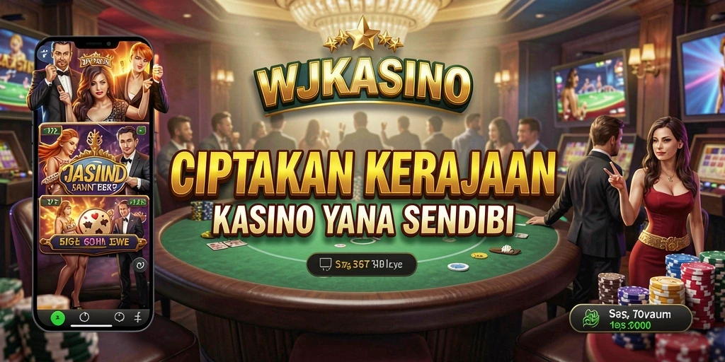 Gameplay WJKASINO menampilkan kasino yang megah dan beragam permainan.