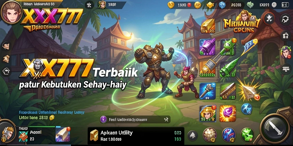 Tampilan antarmuka aplikasi Utility XXX777 yang menarik dan informatif.